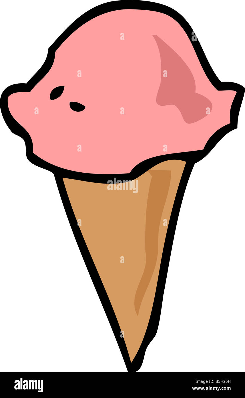 Cornet Cartoon Cartoon illustration alimentaire d'un cornet de crème glacée Photo ...