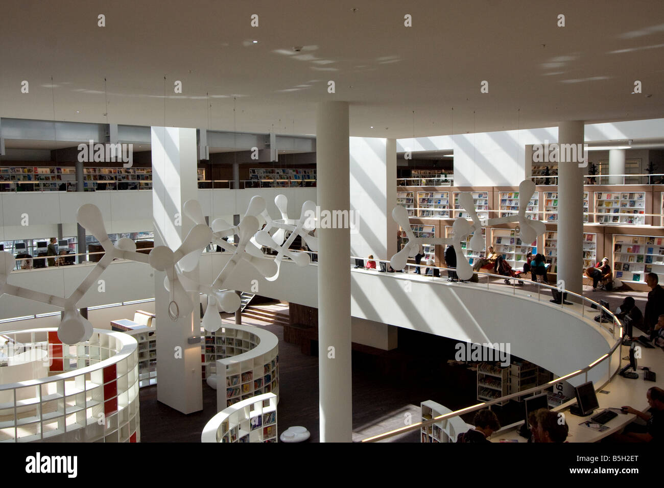 Intérieur de la bibliothèque de la ville, Amsterdam Banque D'Images