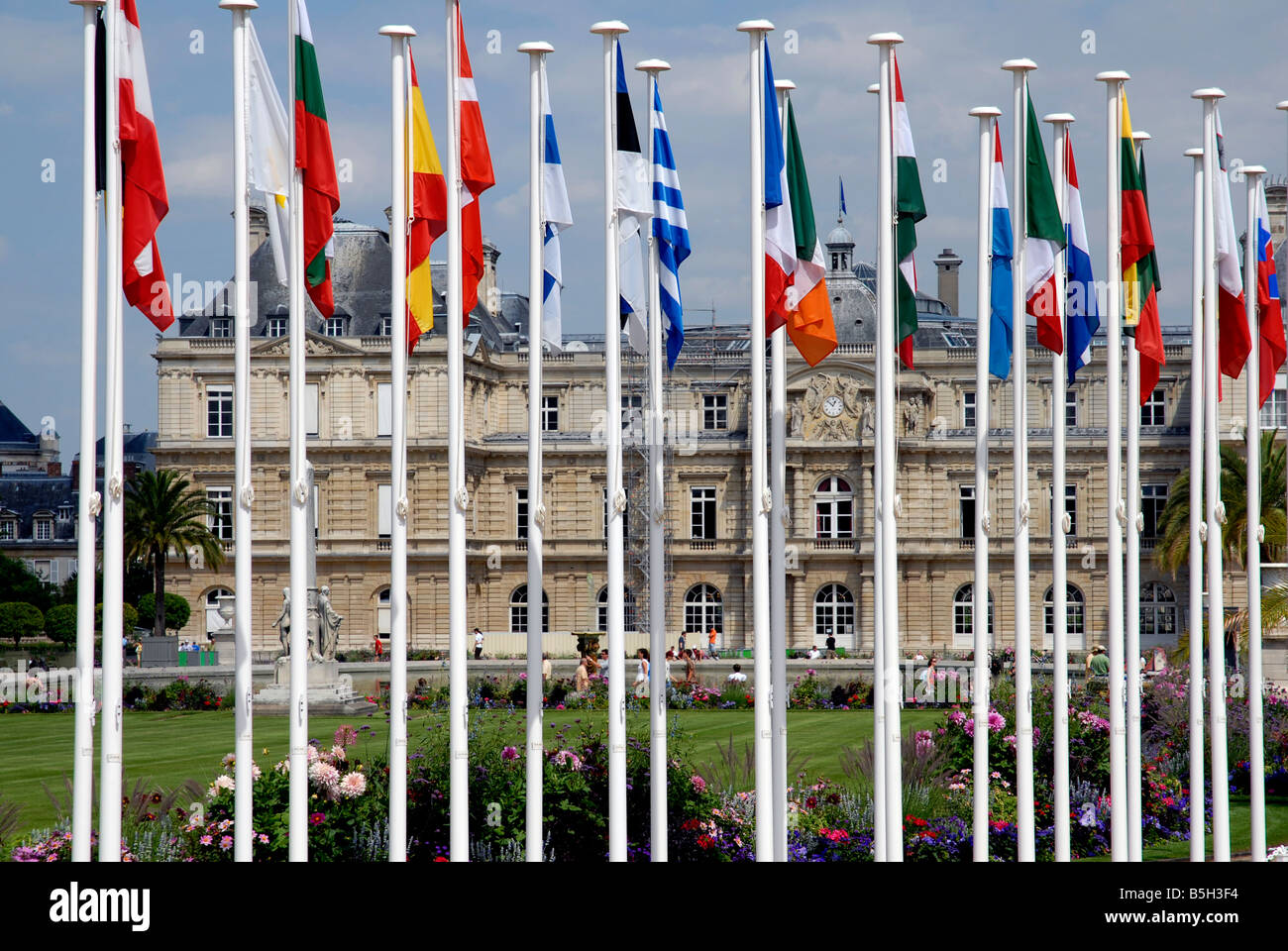 Jardin du Luxembourg Présidence française de l'Union européenne Paris France Banque D'Images