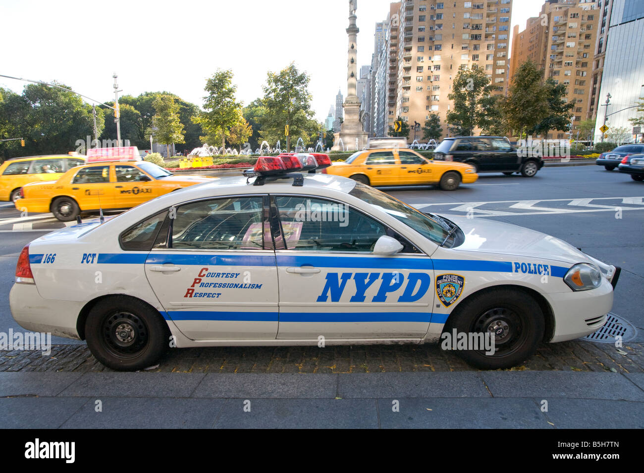 Voiture de police à Manhattan, New York City USA Banque D'Images
