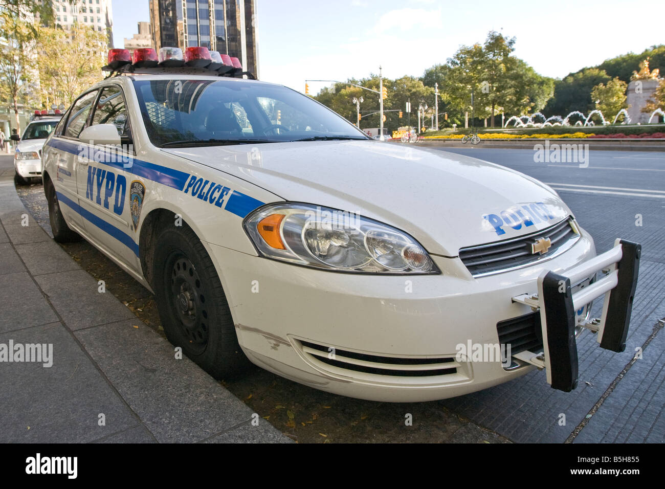 Voiture de police à Manhattan, New York City USA Banque D'Images