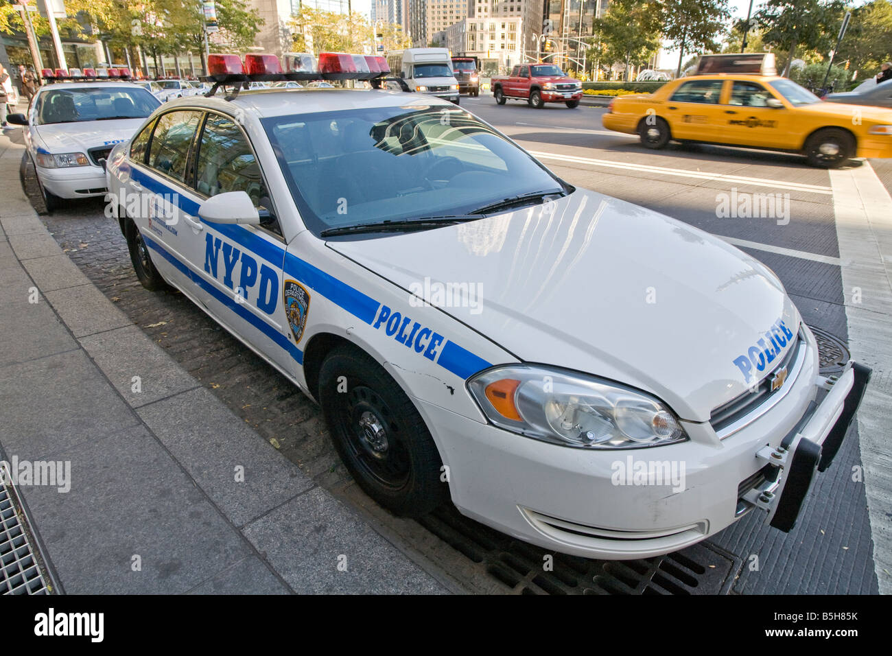Voiture de police à Manhattan, New York City USA Banque D'Images