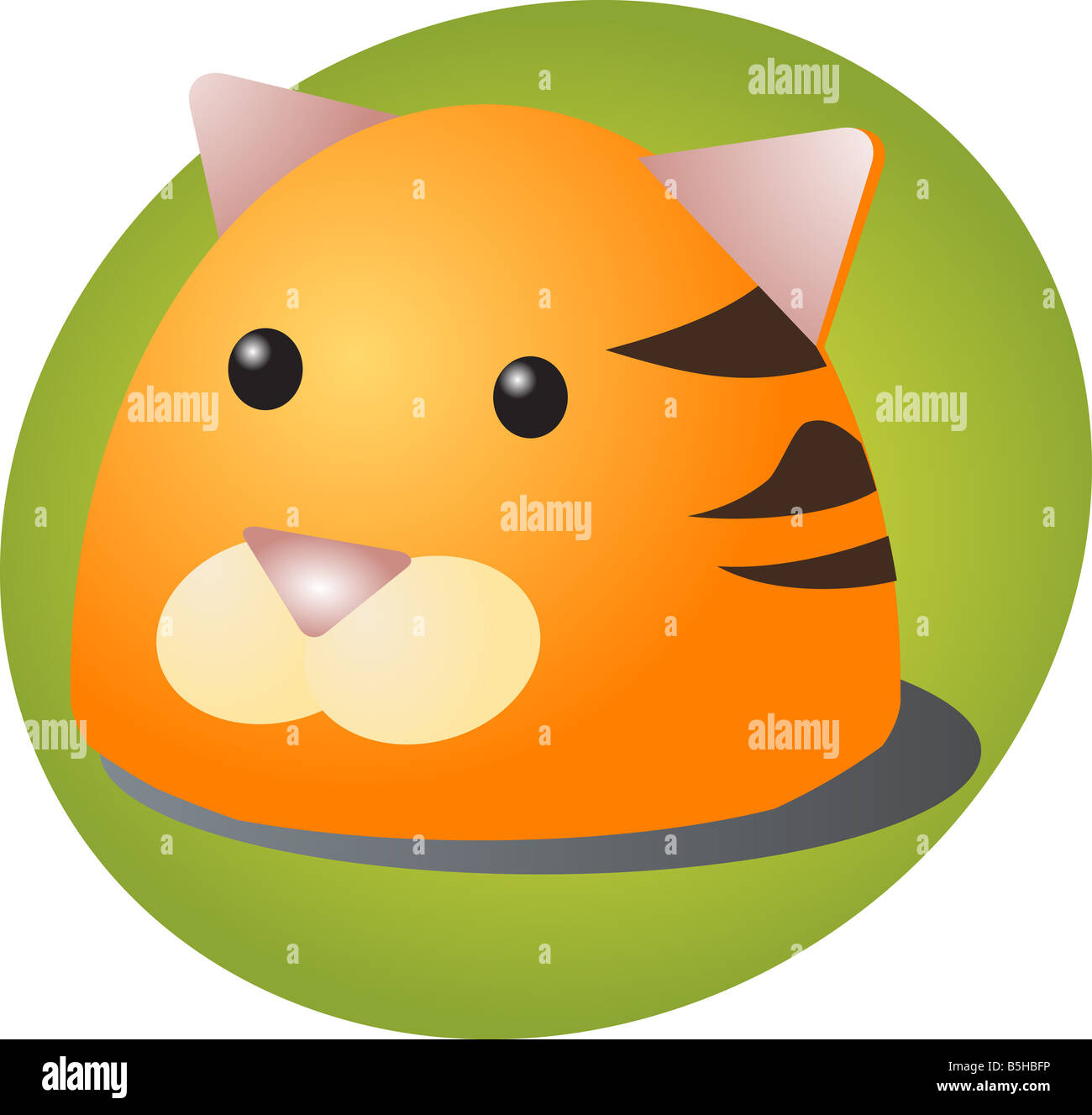 Chef de bande dessinée un tigre illustration animal mignon Banque D'Images