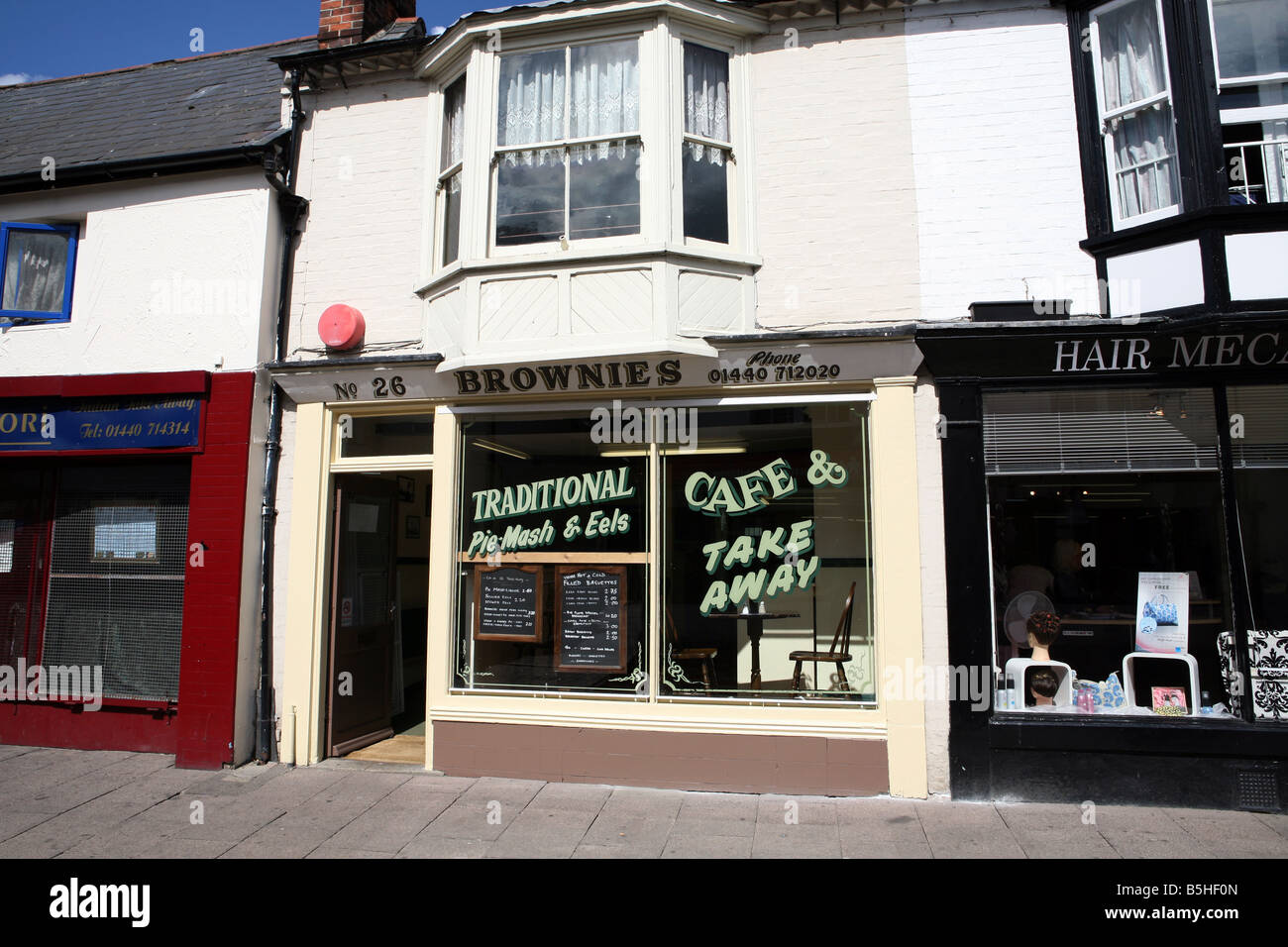 Pie & mash anguilles cafe à Haverhill, Suffolk Banque D'Images