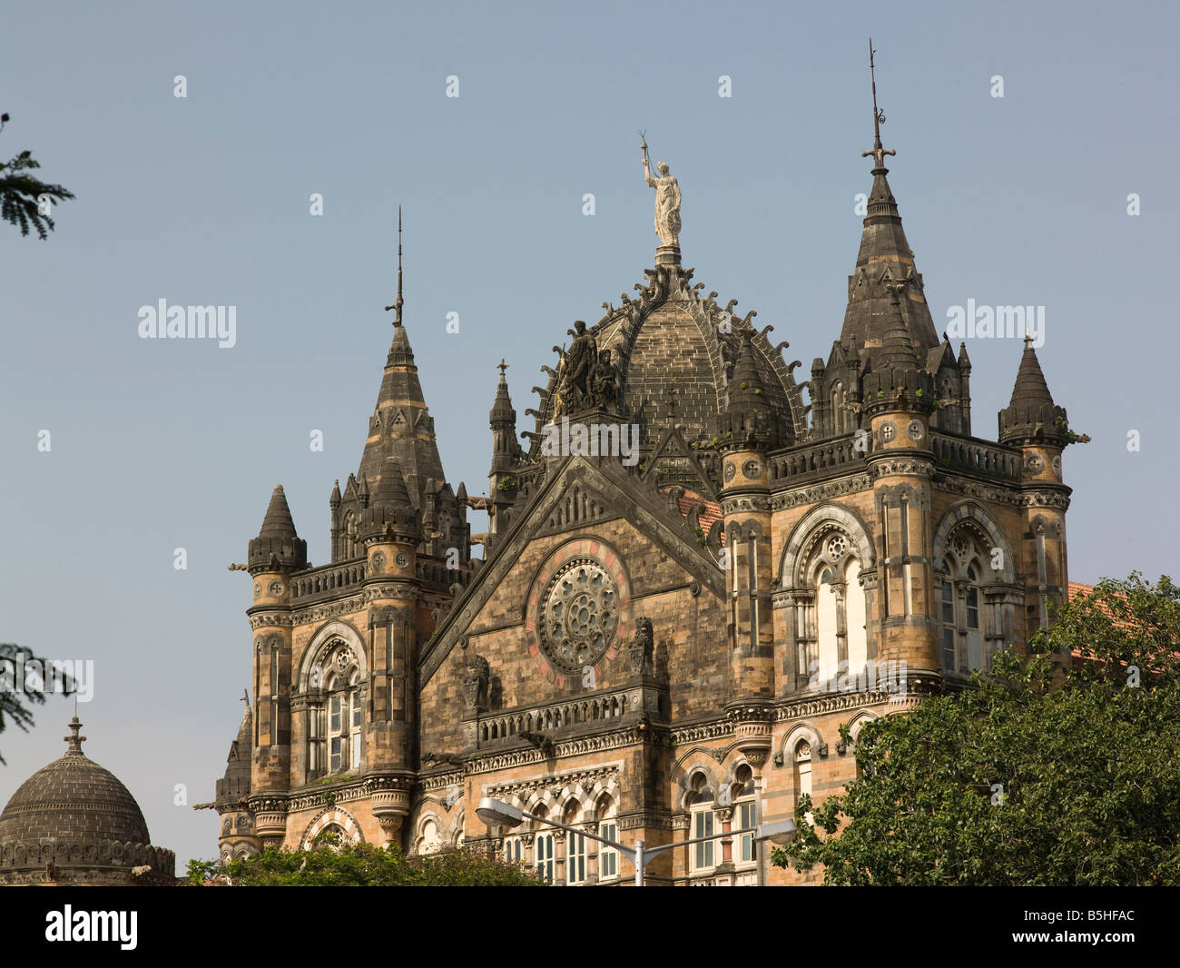 La gare de Victoria Terminus Bombay en Inde. La gare Chhatrapati Shivaji maintenant Banque D'Images