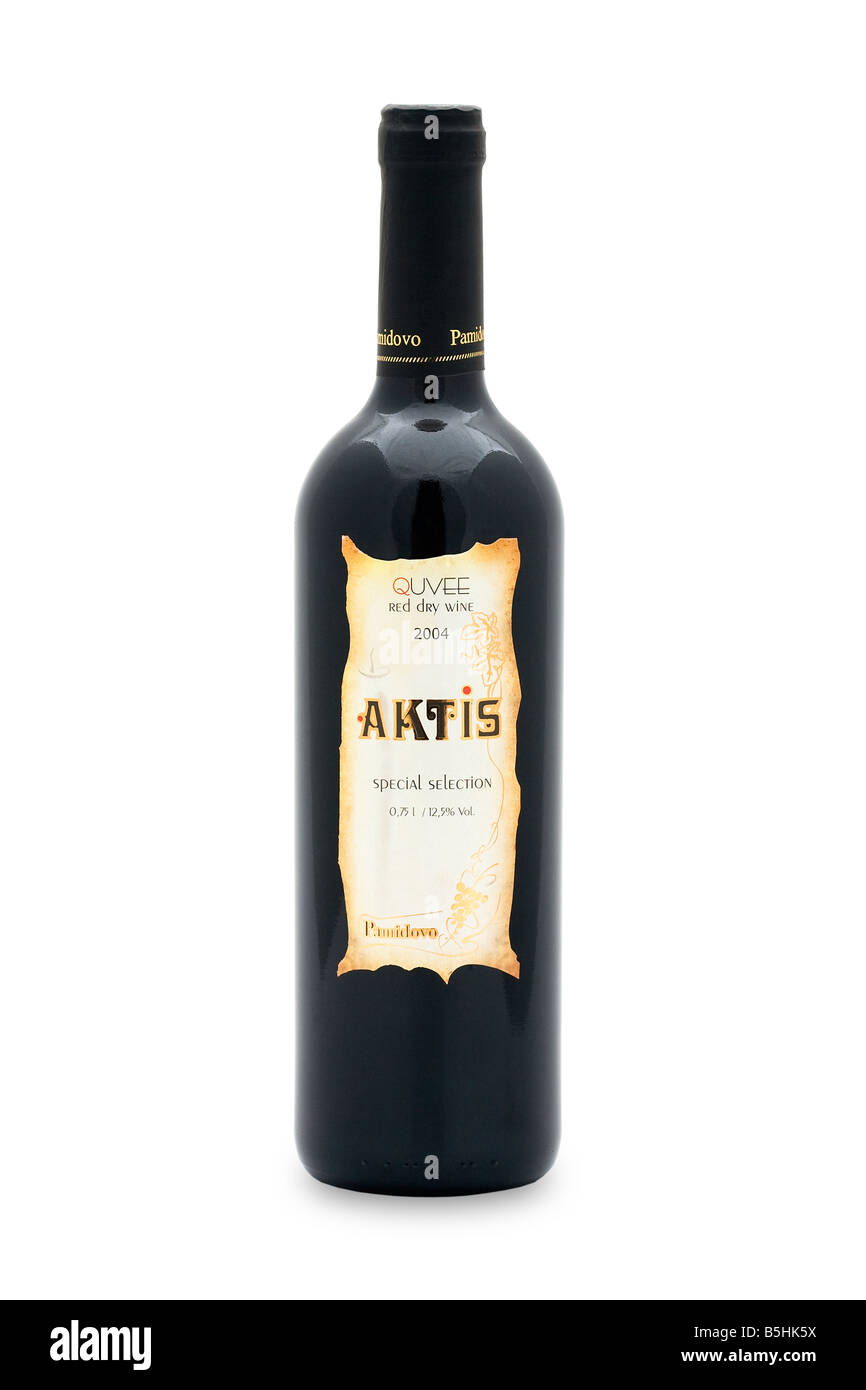 Quvee notre sélection de vin rouge sec pamidovo aktis 2004 merlot cépage mavrud rubin genre dark nuances de couleur bleu va cassis plumb Banque D'Images