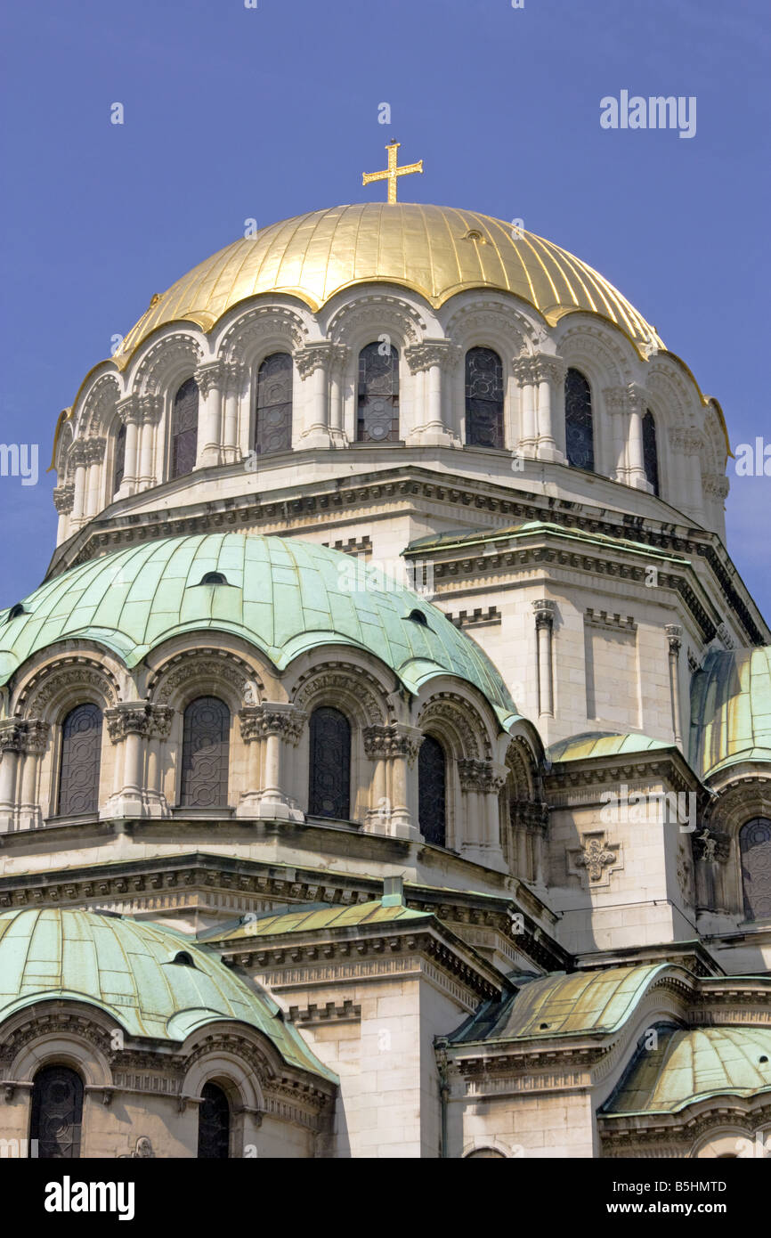 La cathédrale Alexandre Nevski Memorial Church à Sofia la capitale de la Bulgarie. Banque D'Images