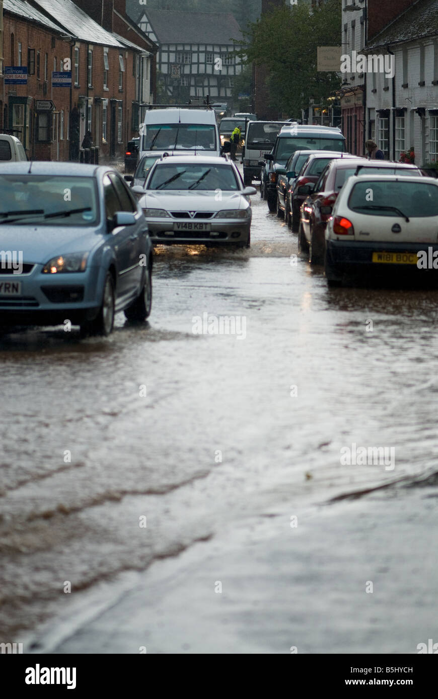 L'inondation de la route dans la région de Pickering à l'été 2008. Banque D'Images