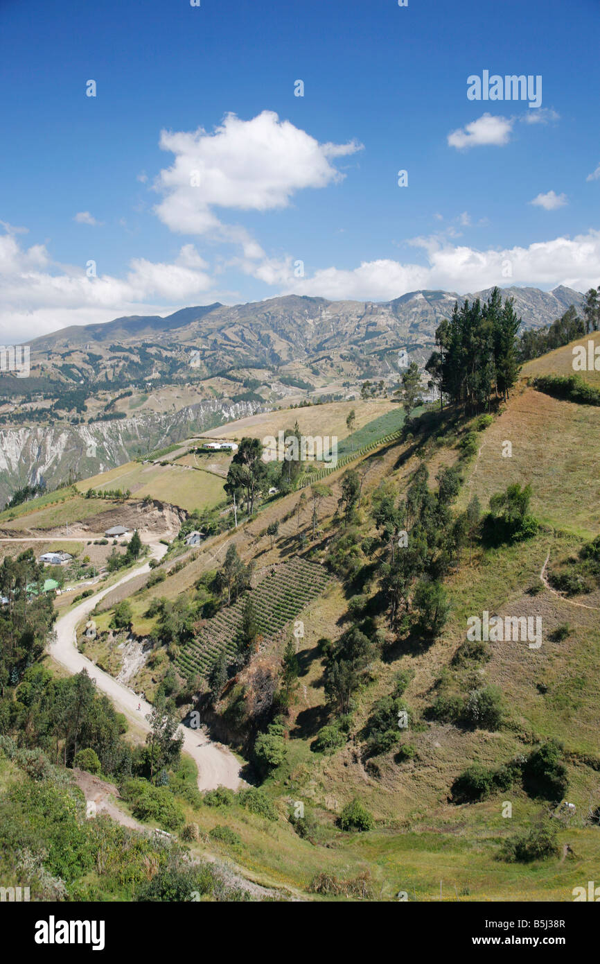 Vue sur le paysage, l'Équateur Quilotoa Banque D'Images