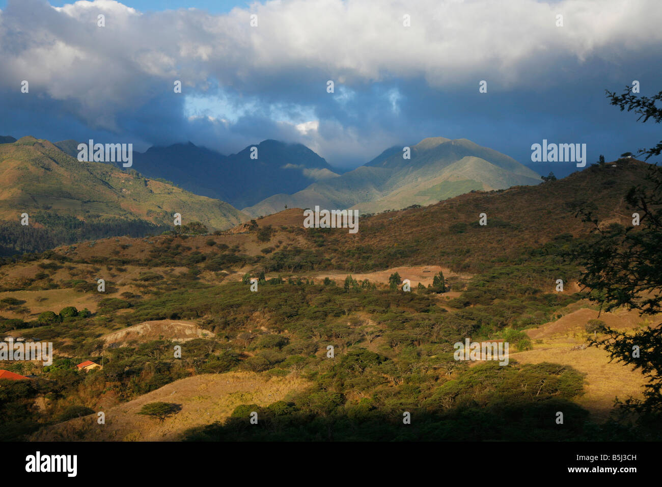 Vue sur la vallée de la longévité à Vilcabamba, Equador Banque D'Images