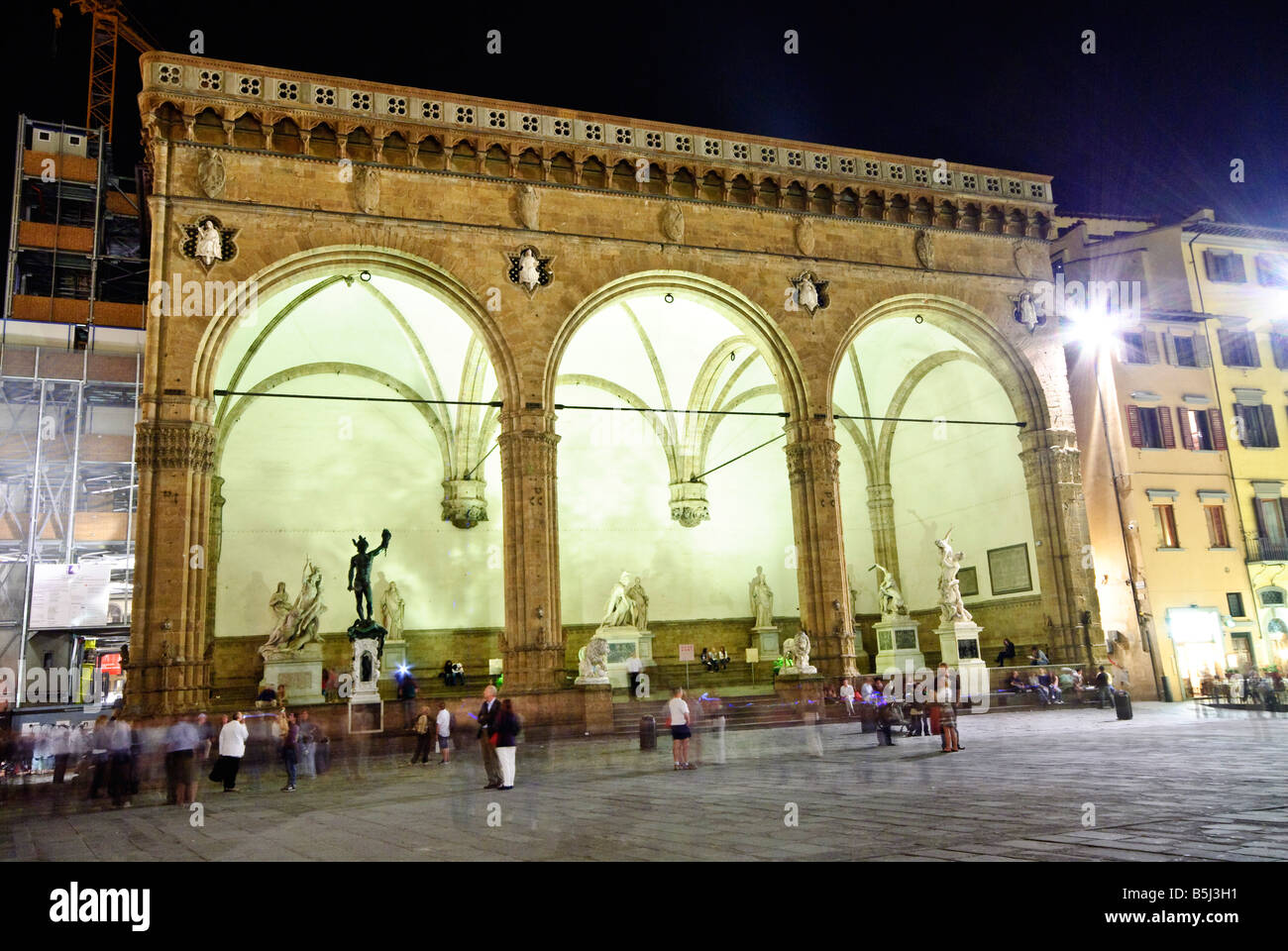 Galerie des Offices de nuit Banque D'Images