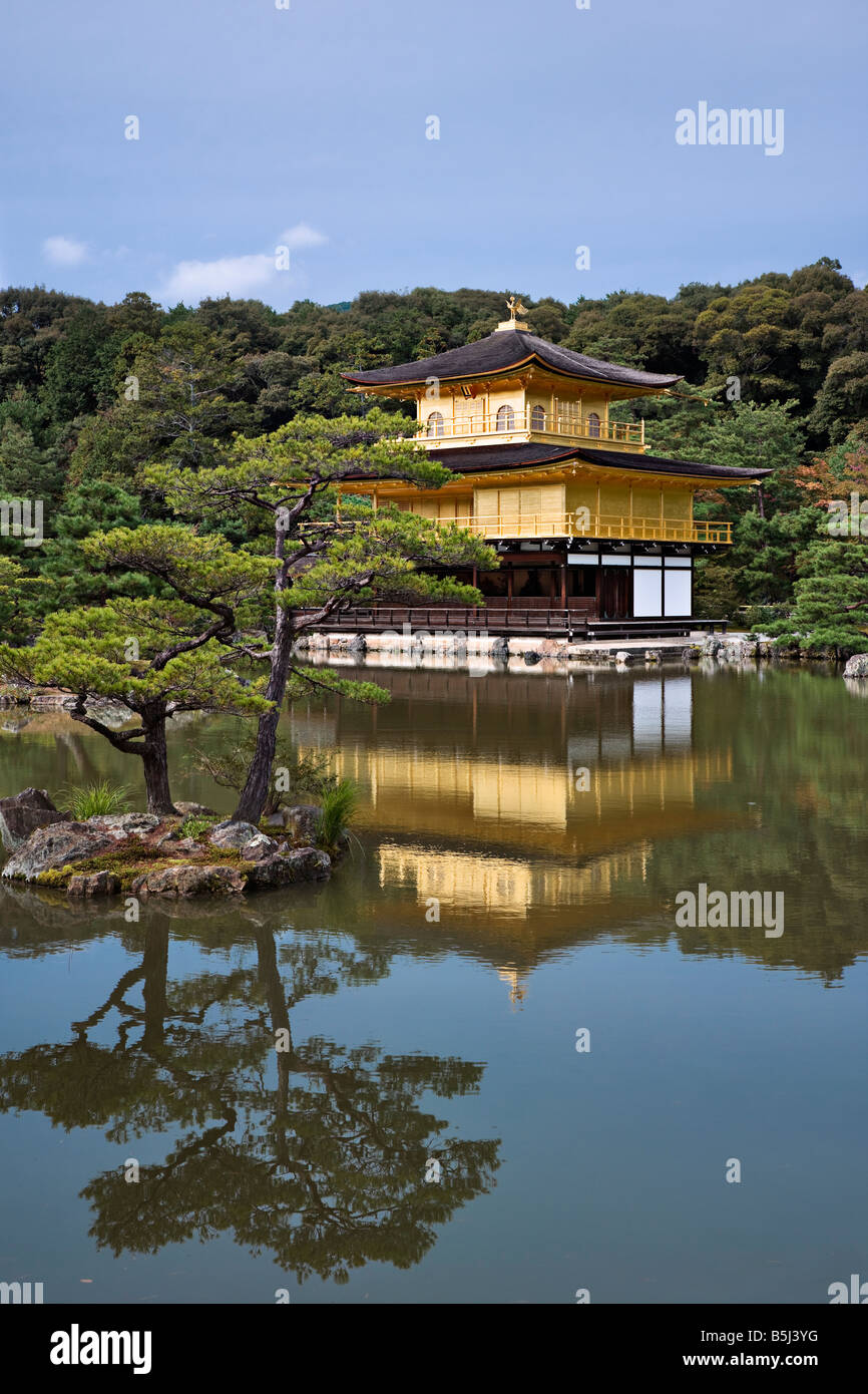 (Pavillon d'Or Temple Kinkaku-ji), Kyoto, Japon Banque D'Images