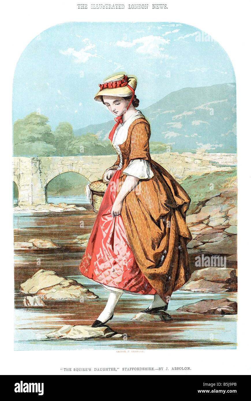 Le squires fille Staffordshire par J Absolon 10 mai 1856 l'Illustrated London News Page 509 Banque D'Images