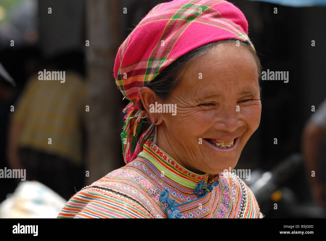 Bac Ha Flower Hmong village dans le nord du Vietnam sur le marché Banque D'Images