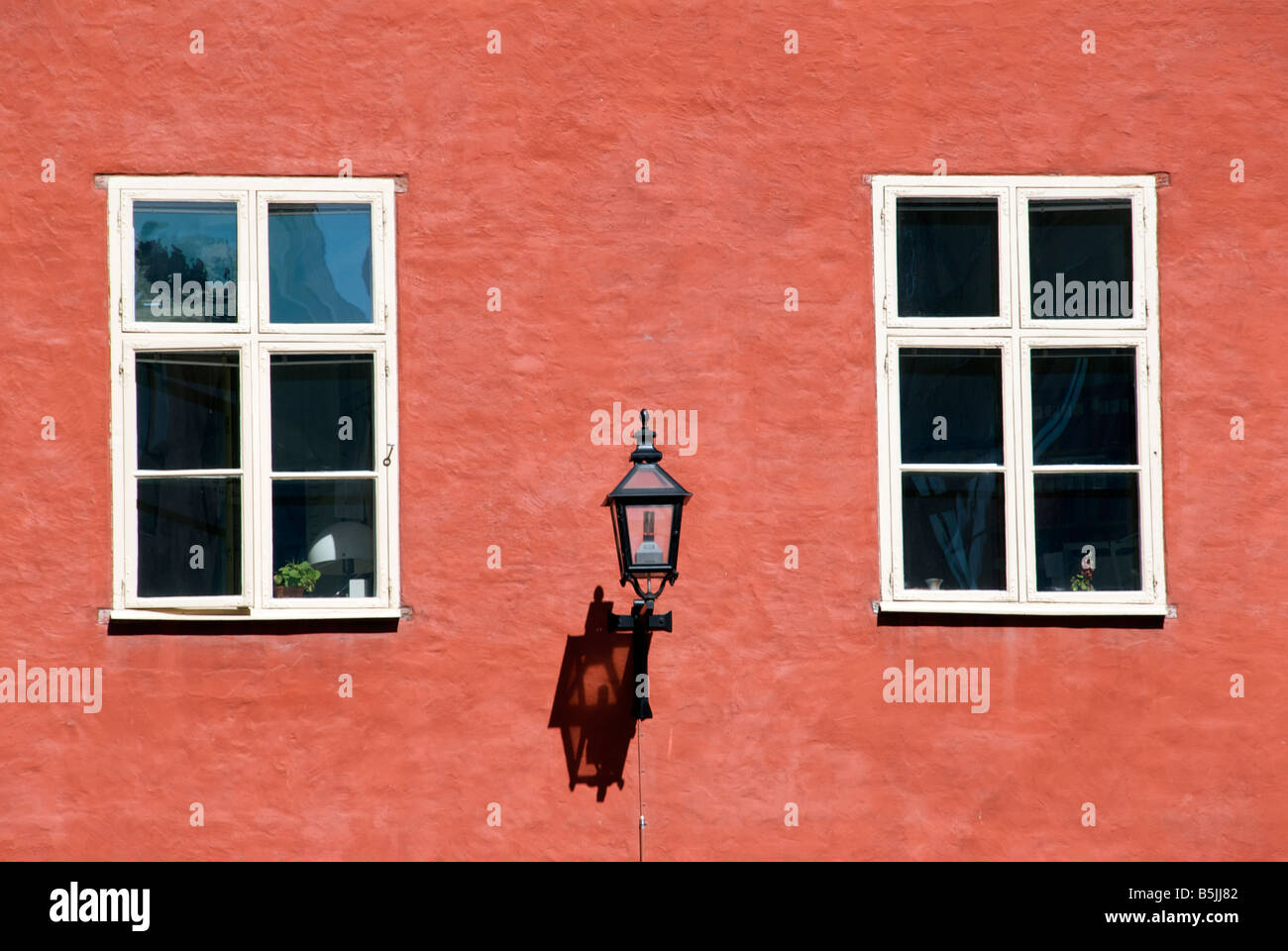 Lampe à gaz sur house/Gamla Stan Stockholm Suède Banque D'Images