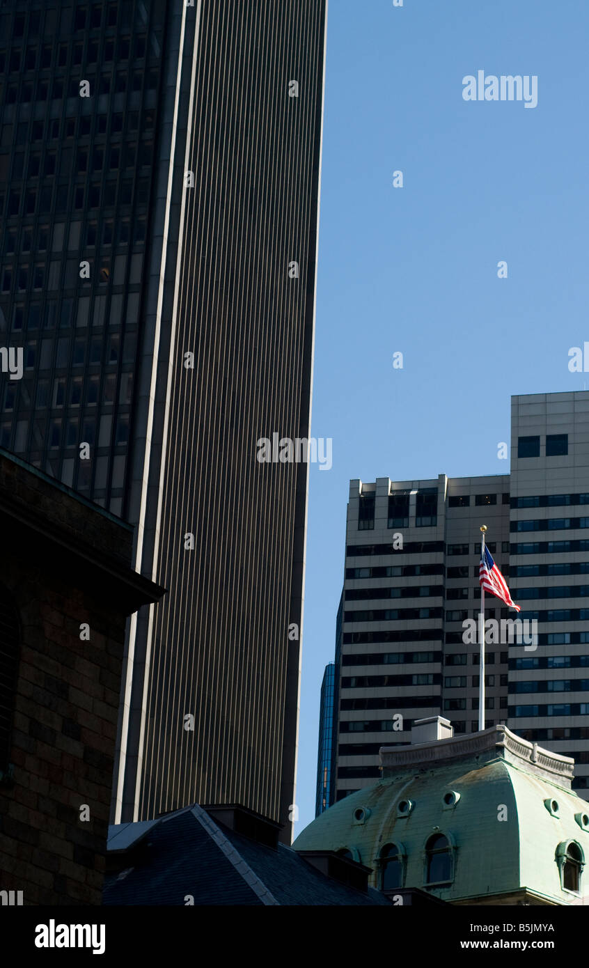Toits de Boston, ville financial district (P) Banque D'Images