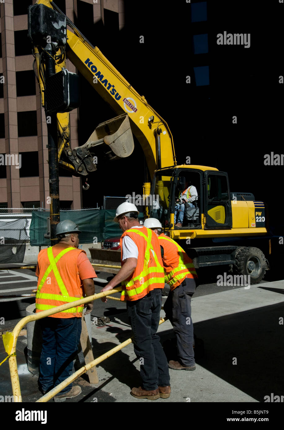 Travaux de réparation de la rue, Boston, MA, la Nouvelle Angleterre, USA (L) Banque D'Images