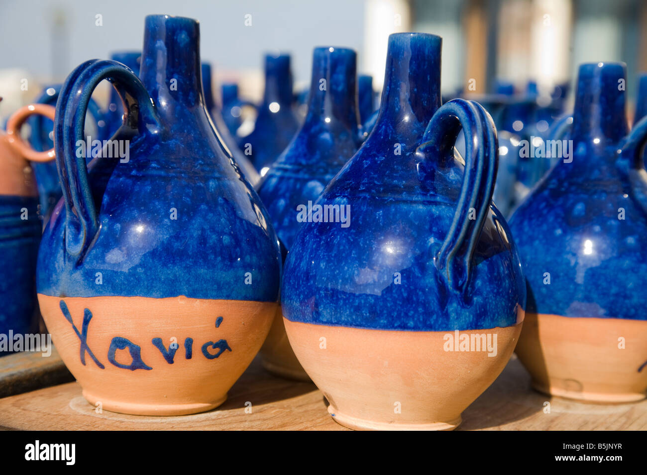 Bleu célèbre poterie, Hania, en Crète Banque D'Images