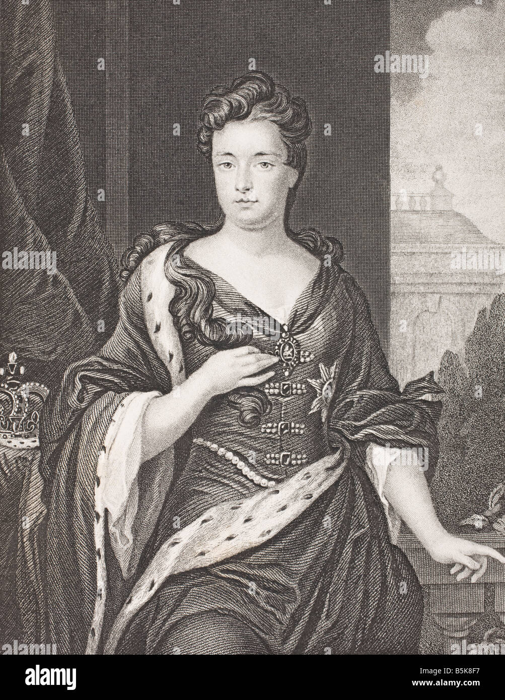 Reine Anne, 1665 - 1714.Reine de Grande-Bretagne de 1702 à 1714.Deuxième fille de James II Banque D'Images