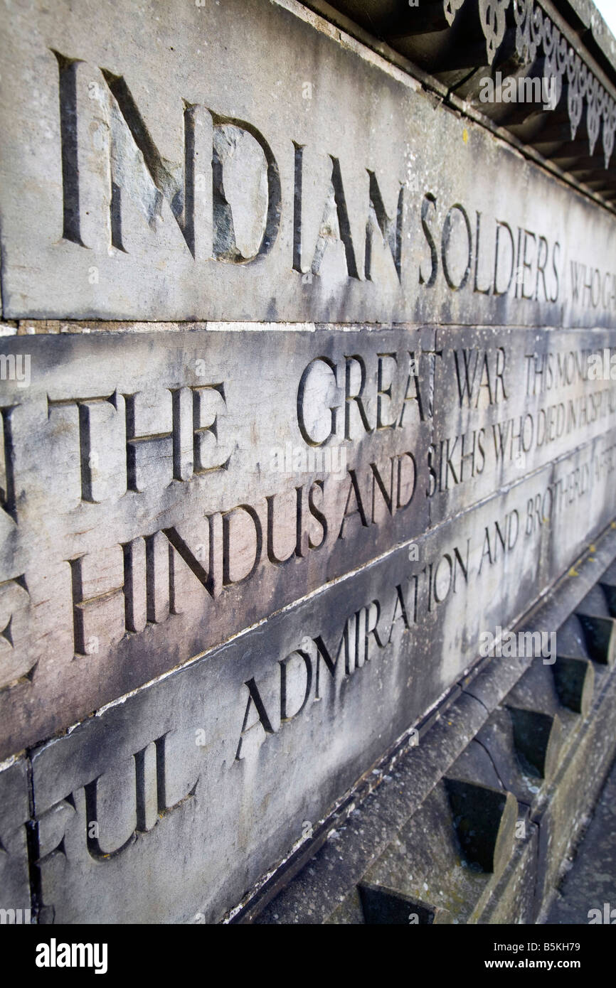 La guerre Chattri Memorial. Dédié aux soldats qui ont combattu les Indiens sur le front Ouest pendant la Première Guerre mondiale. Banque D'Images