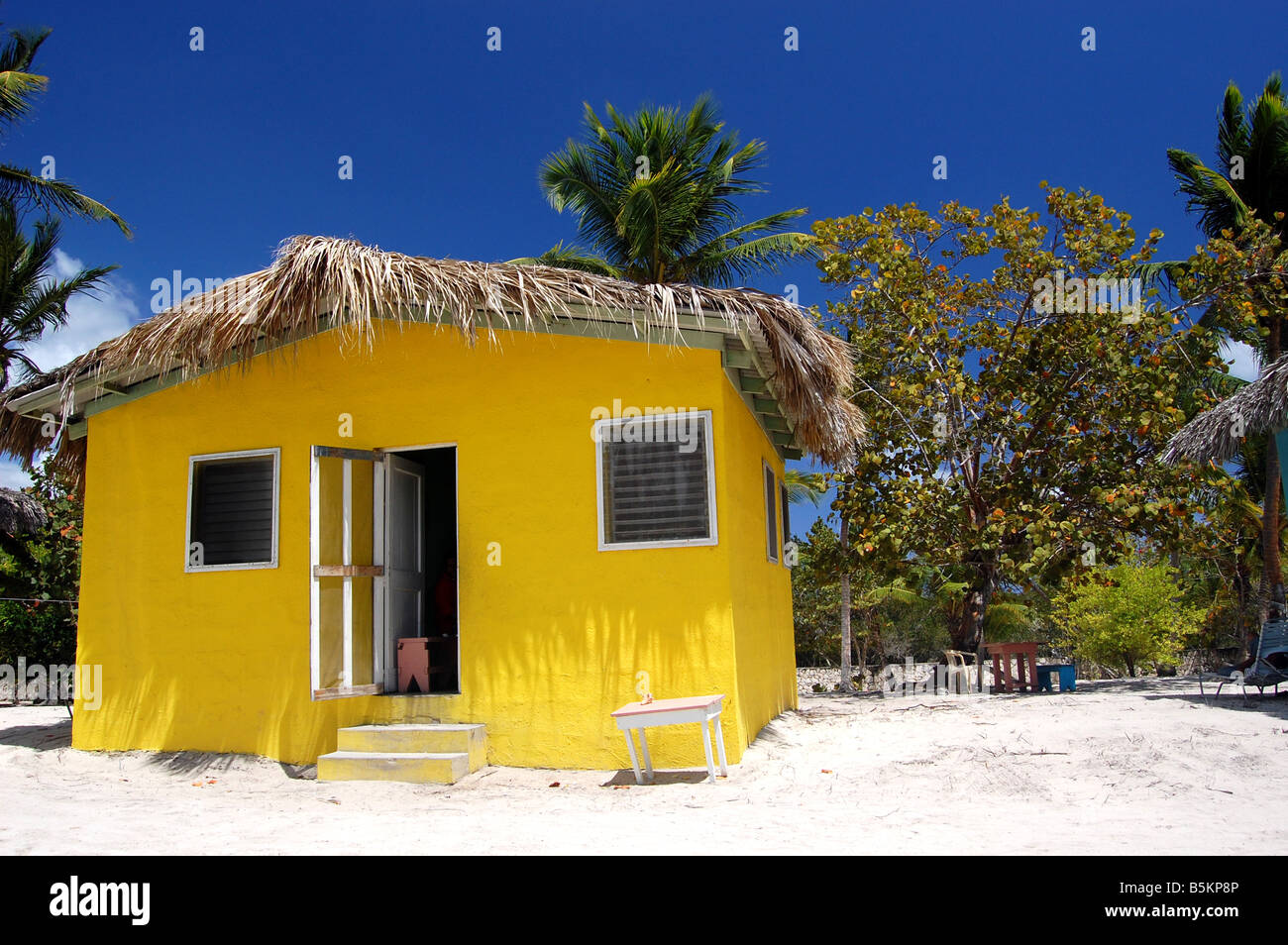 Yellow Beach house sur l'île de Catalina, au cours de l'été Banque D'Images