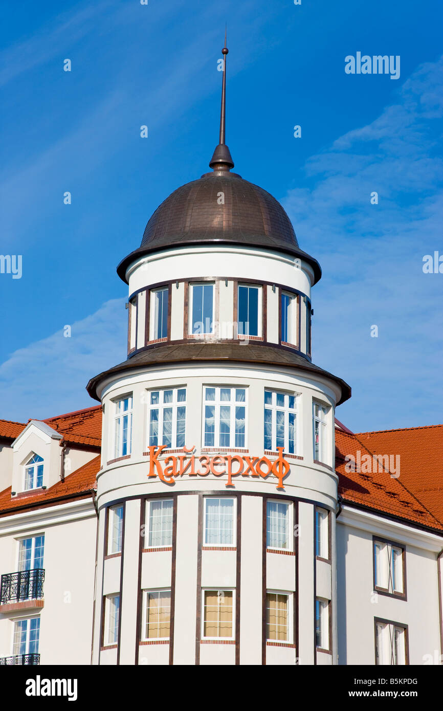 La Russie, Kaliningrad, Konigsberg Village Poisson logement moderne de développement de l'hôtellerie et de la restauration Banque D'Images