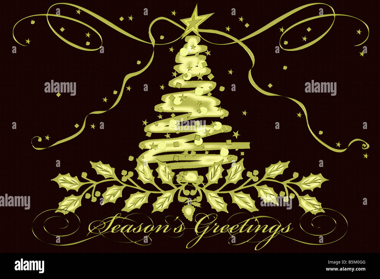 Season's Greetings carte stylisée sur un fond sombre Banque D'Images