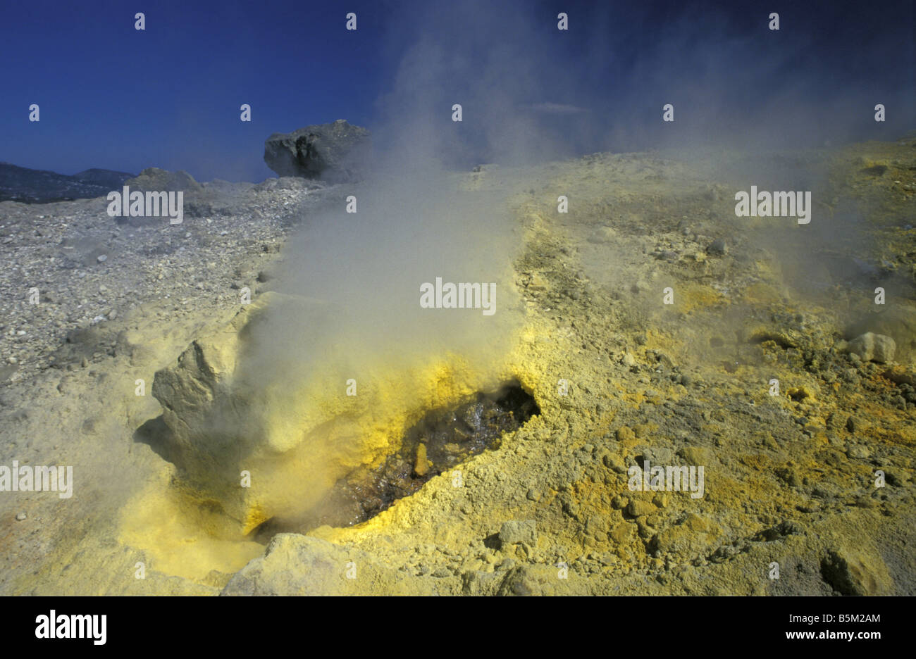 Volcan de soufre Lipari Italie Banque D'Images