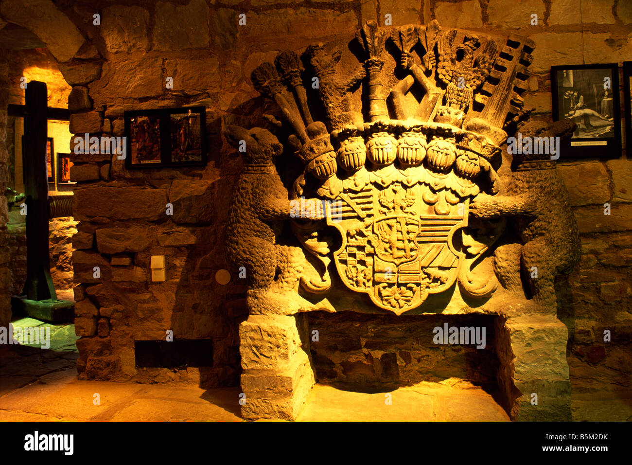 Chambre des emblème Ascania Bemburg Château Sachsen-anhalt Allemagne Banque D'Images
