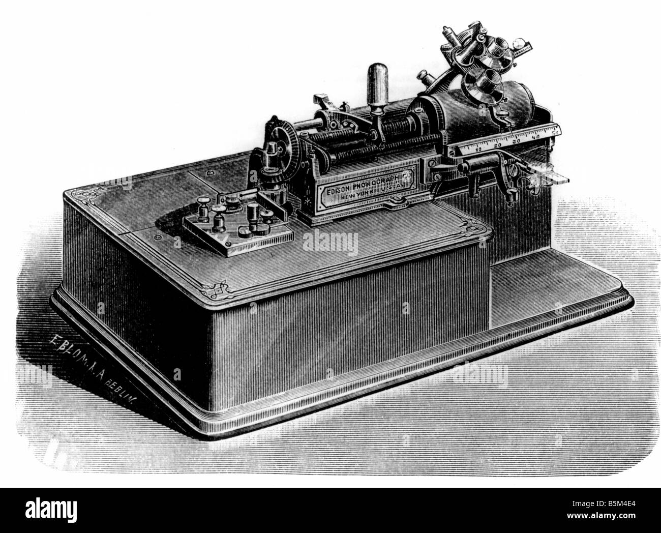 Edison, Thomas Alva, 11.2.1847 - 18.10.1931, inventeur américain, ingénieur, phonographe, Banque D'Images