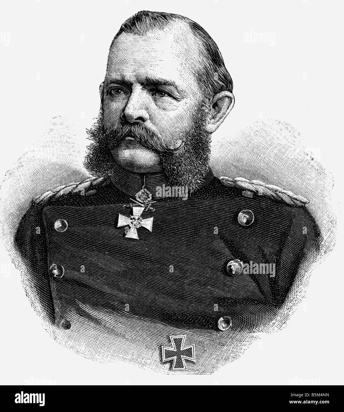 Heuduck, Wilhelm von, 5.4.1821 - 20.11.1899, général allemand de cavalerie, portrait, gravure sur bois, XIXe siècle, Banque D'Images