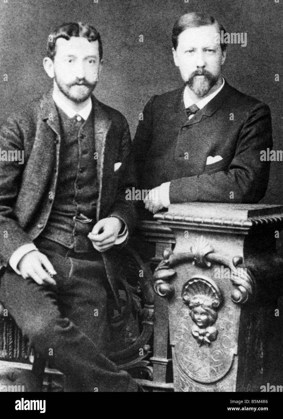 Freud, Sigmund, 6.5.1856 - 23.9.1939, médecin autrichien, fondateur de l'école psychoanalytique de psychologie, avec Karl Koller, photo, 1885, Banque D'Images