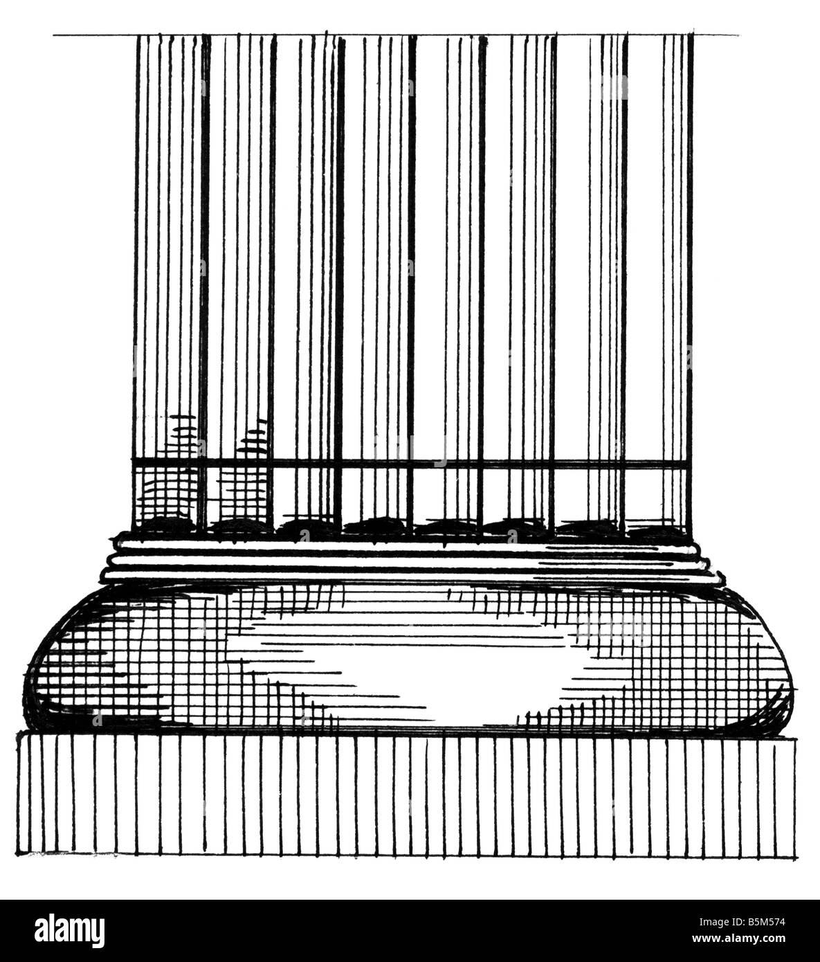 Architecture, détail, colonnes, capitale, ordre dorique, dessin d'encre, XXe siècle, Grèce, Dorian, monde ancien, antiquité, colonne, historique, ancien monde, Banque D'Images