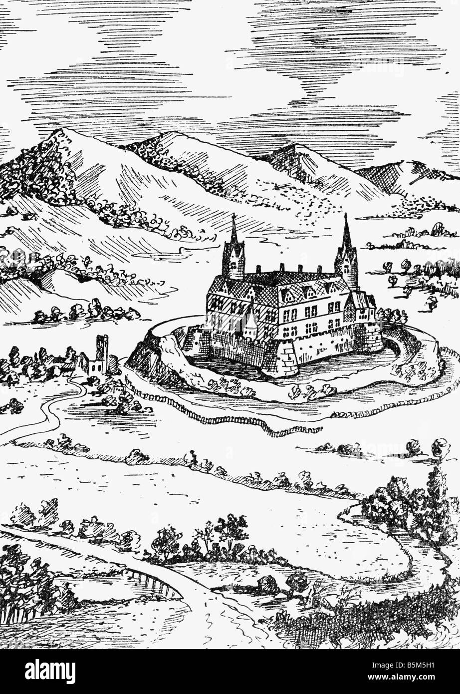 Architecture, châteaux, Allemagne, Thuringe, Château Heldrungen, vue, vers 1518, Banque D'Images