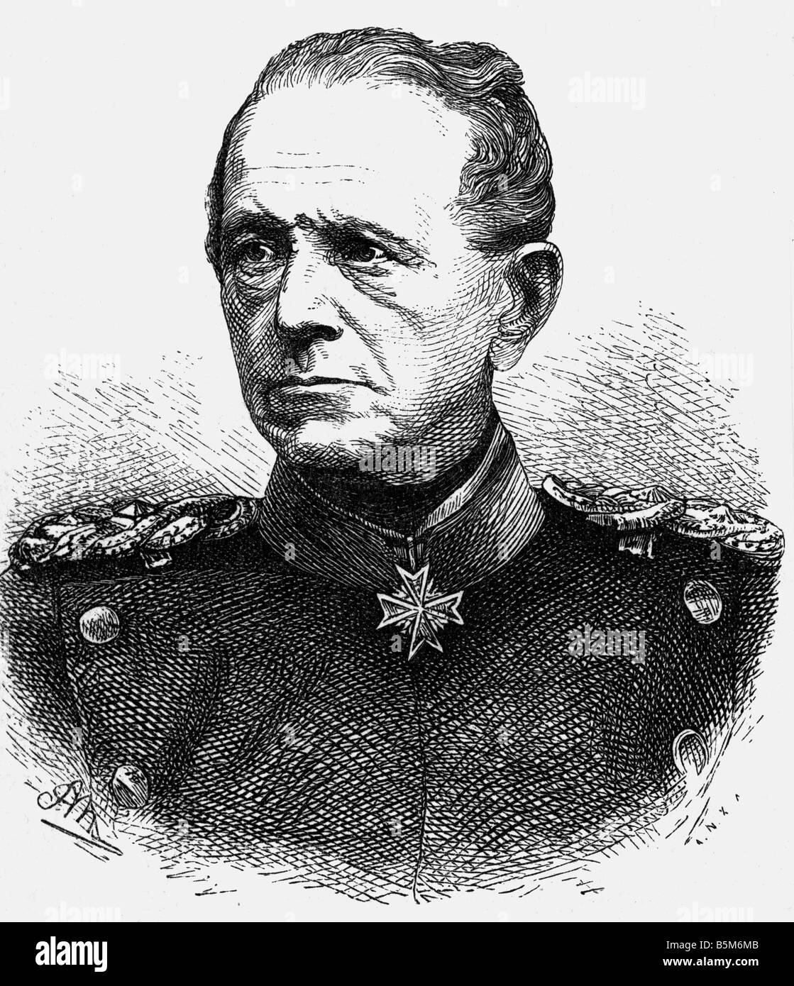 Moltke, Helmuth Karl von, 26.10.1800 - 24.4.1891, général prussien, Chef d'état-major général 1858 - 1888, portrait, gravure de bois, 2ème moitié du 19ème siècle, Banque D'Images