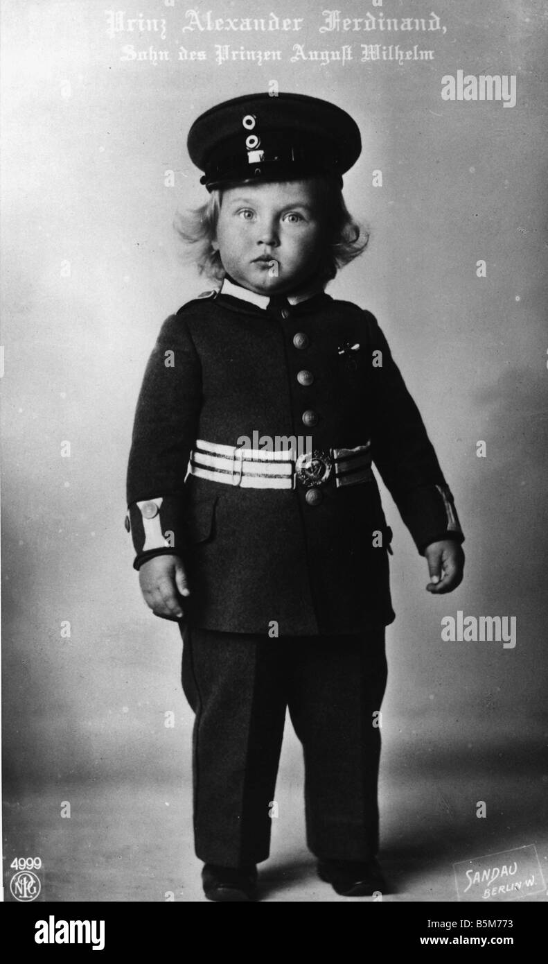 1 A454 B1914 E Alexander Ferdinand de Prusse 1914 Alexander Ferdinand prince de Prusse, fils de prince August Wilhelm de Prusse Banque D'Images