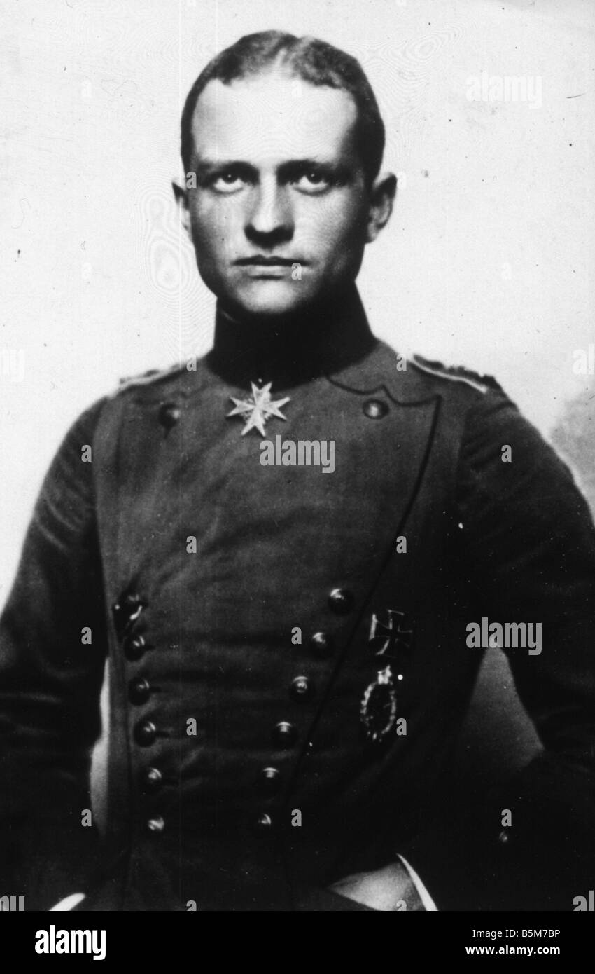 1 R40 B1916 1 E von Richthofen Baron Rouge Manfred von Richthofen Photo Baron officier plus de succès d'un pilote de chasse allemand de la PREMIÈRE GUERRE MONDIALE Banque D'Images