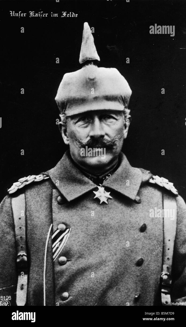 1 W46 B1915 E Guillaume II sur le champ de bataille Photo c 1915 Kaiser Wilhelm II Allemand 1888 1918 271 1859 Berlin Haus Doorn Pays-Bas Banque D'Images