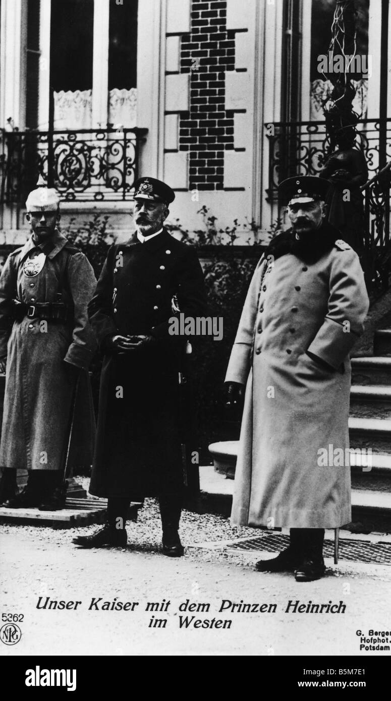 1 W46 F1915 7 E Guillaume II et le Prince Heinrich WWI Guillaume II empereur allemand 1888 1918 1859 1941 Pendant la Première Guerre mondiale à partir de 1914 18 Banque D'Images