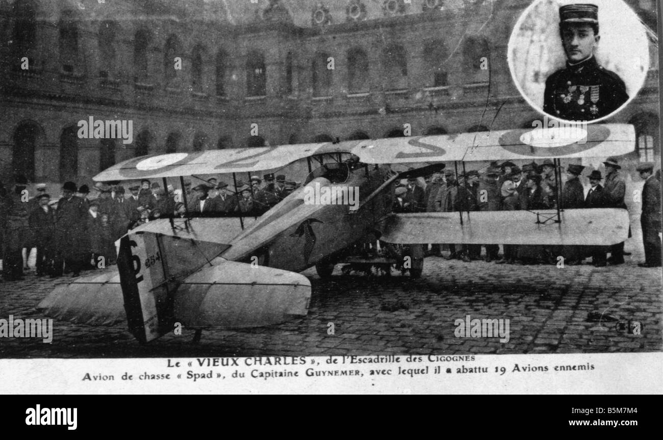 1FK 3215 F1918 E George Guynemer s avion de chasse 1917 8 pilote de chasse français Georges Guynemer WW1 Paris 24 12 1894 la mort de plus P Banque D'Images