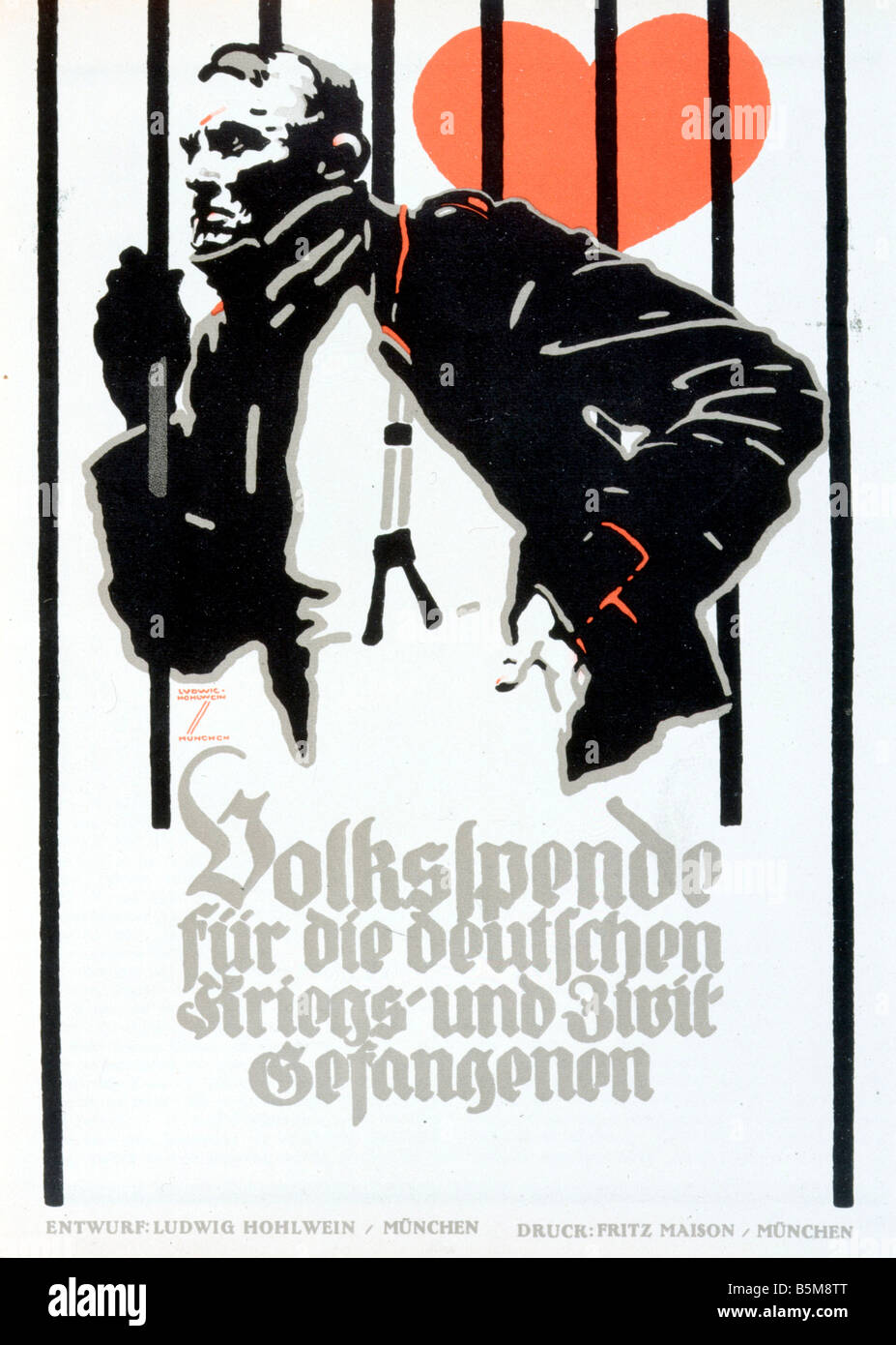2 G55 K1 1917 de l'aide E affiche pour prisonniers de guerre allemands WWI 1917 Histoire Première Guerre mondiale prisonniers de guerre don National Allemand pour la guerre et de l'IC Banque D'Images
