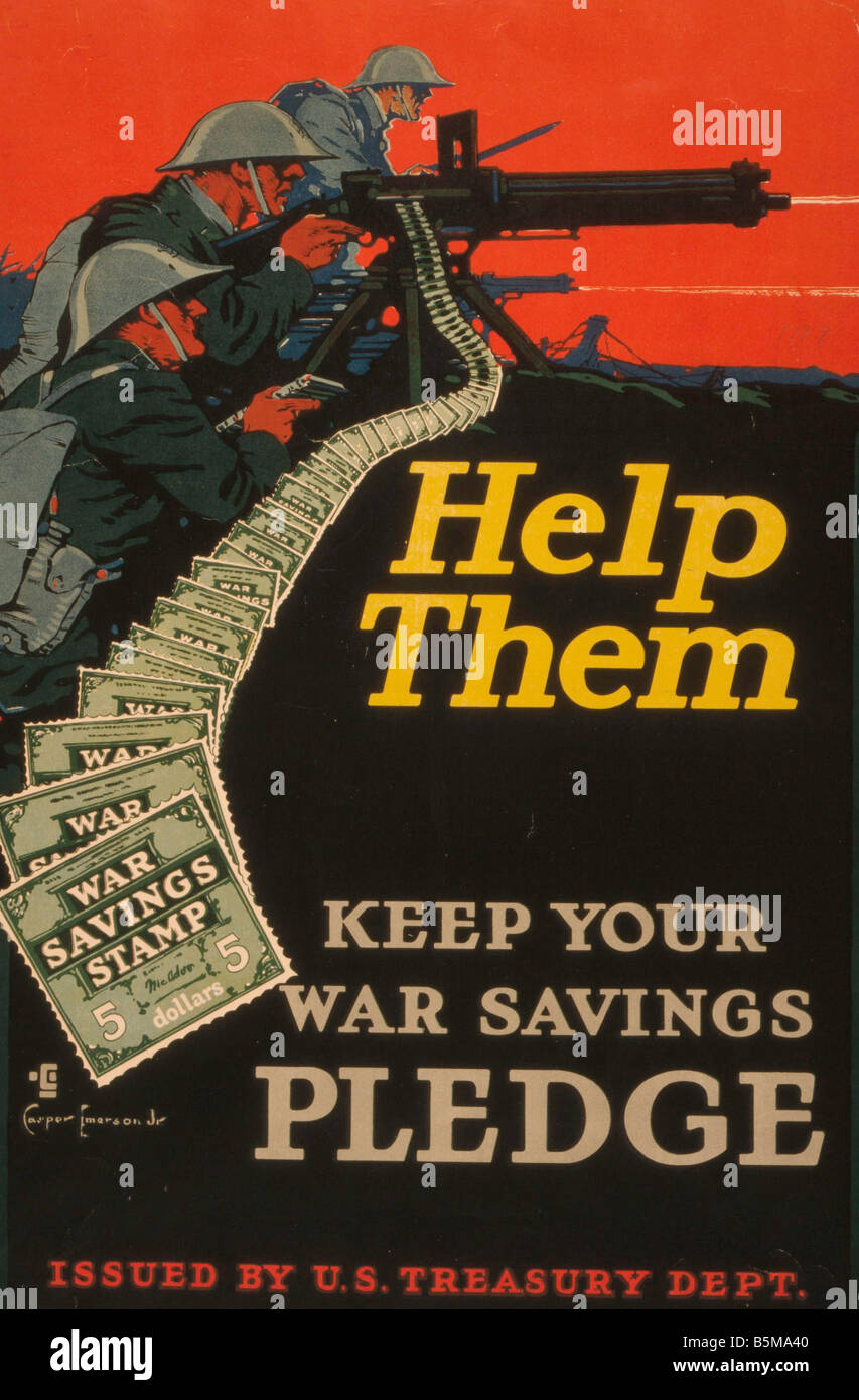 2 G55 P1 1917 20 1 les aider à Poster USA WW I Histoire de la propagande de la Première Guerre mondiale, les aider à maintenir votre engagement par la propagande d'économie Banque D'Images