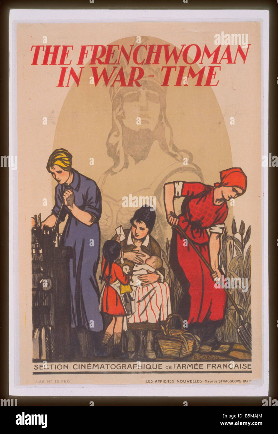 2 G55 W2 1917 22 WW I French Les femmes en temps de guerre Poster Histoire La Première Guerre mondiale, l'économie de guerre La Française en temps de guerre de la toxicomanie maternelle Française Banque D'Images