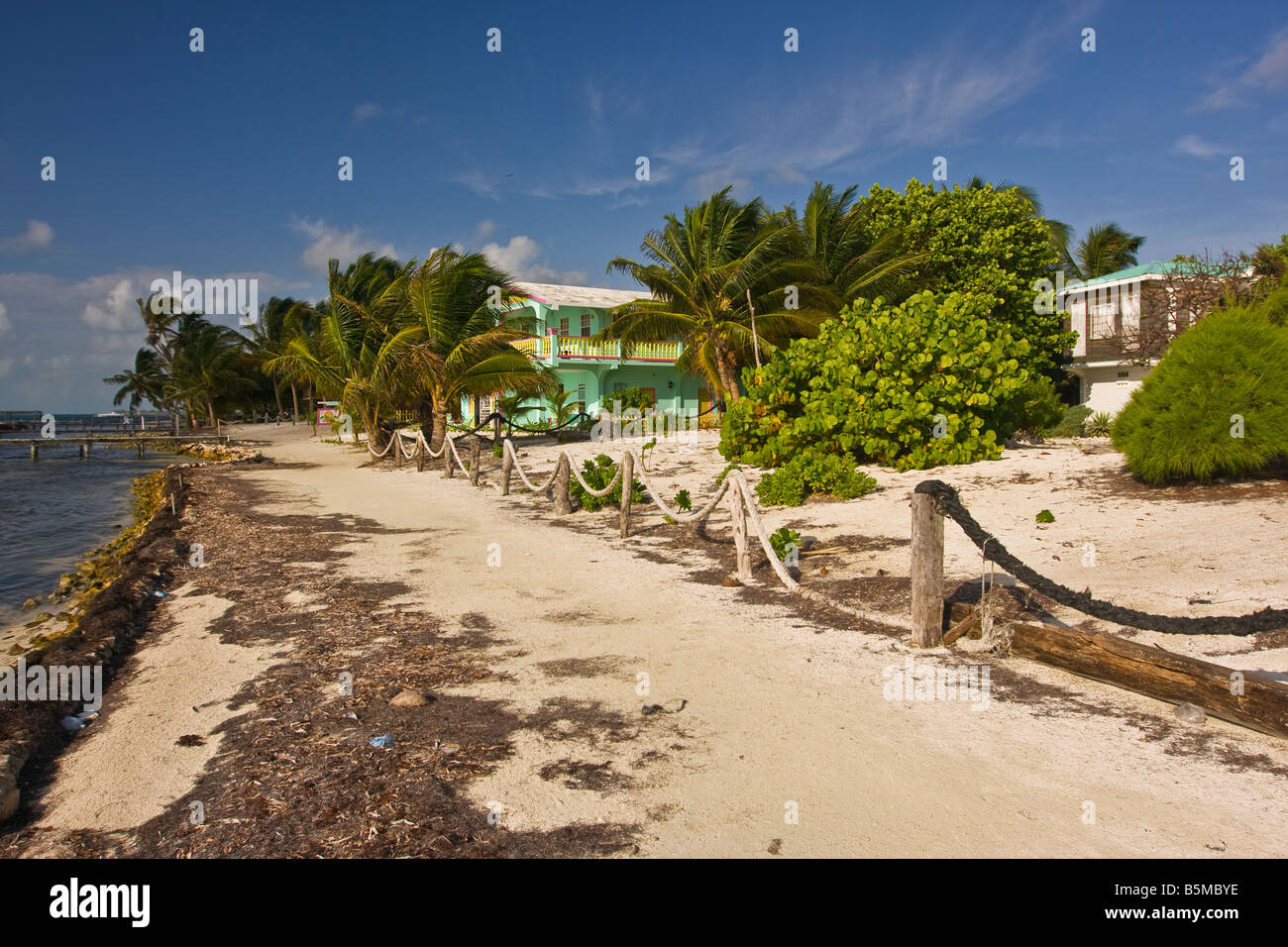 CAYE CAULKER BELIZE Vue sur la plage Banque D'Images