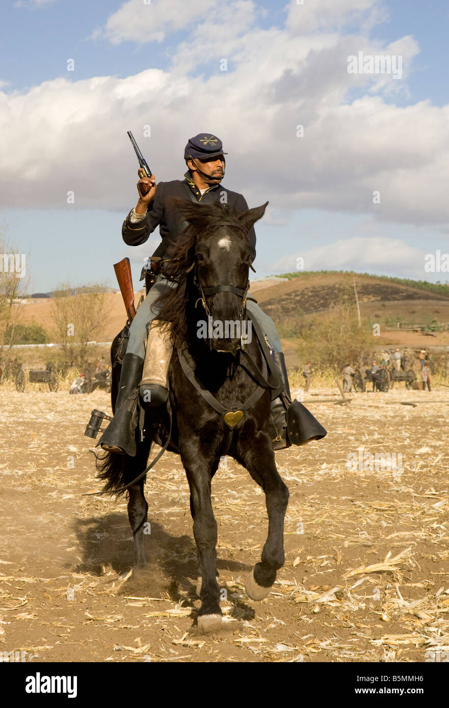 Soldat de l'Union afro-américaine avec arme tirée Banque D'Images