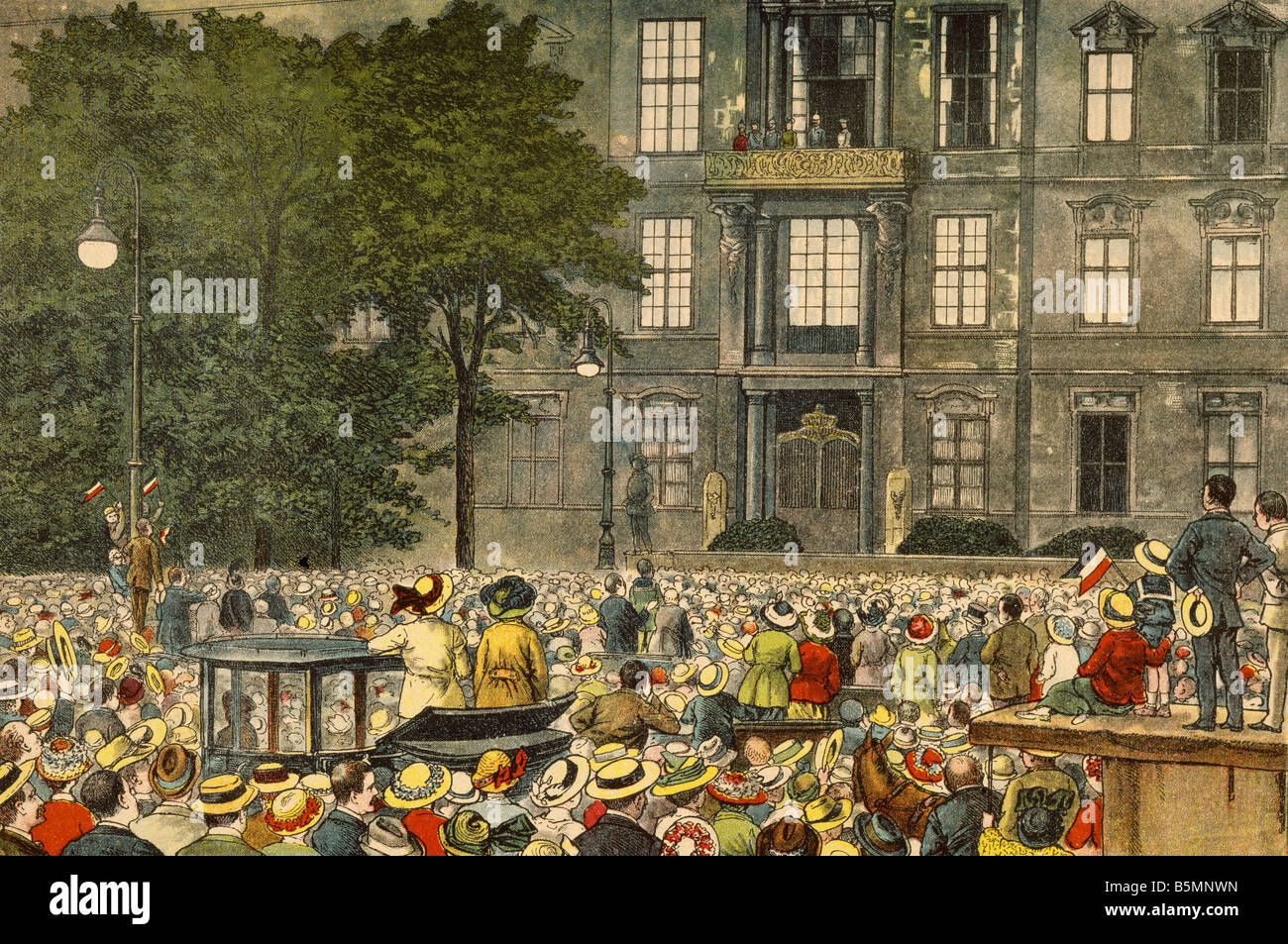 8 1914 8 1 A3 2 Le Kaiser parle Berlin 1914 Imprimer La Première Guerre Mondiale 1914 Berlin 18 Le déclenchement de la guerre et la mobilisation de troupes sur Banque D'Images