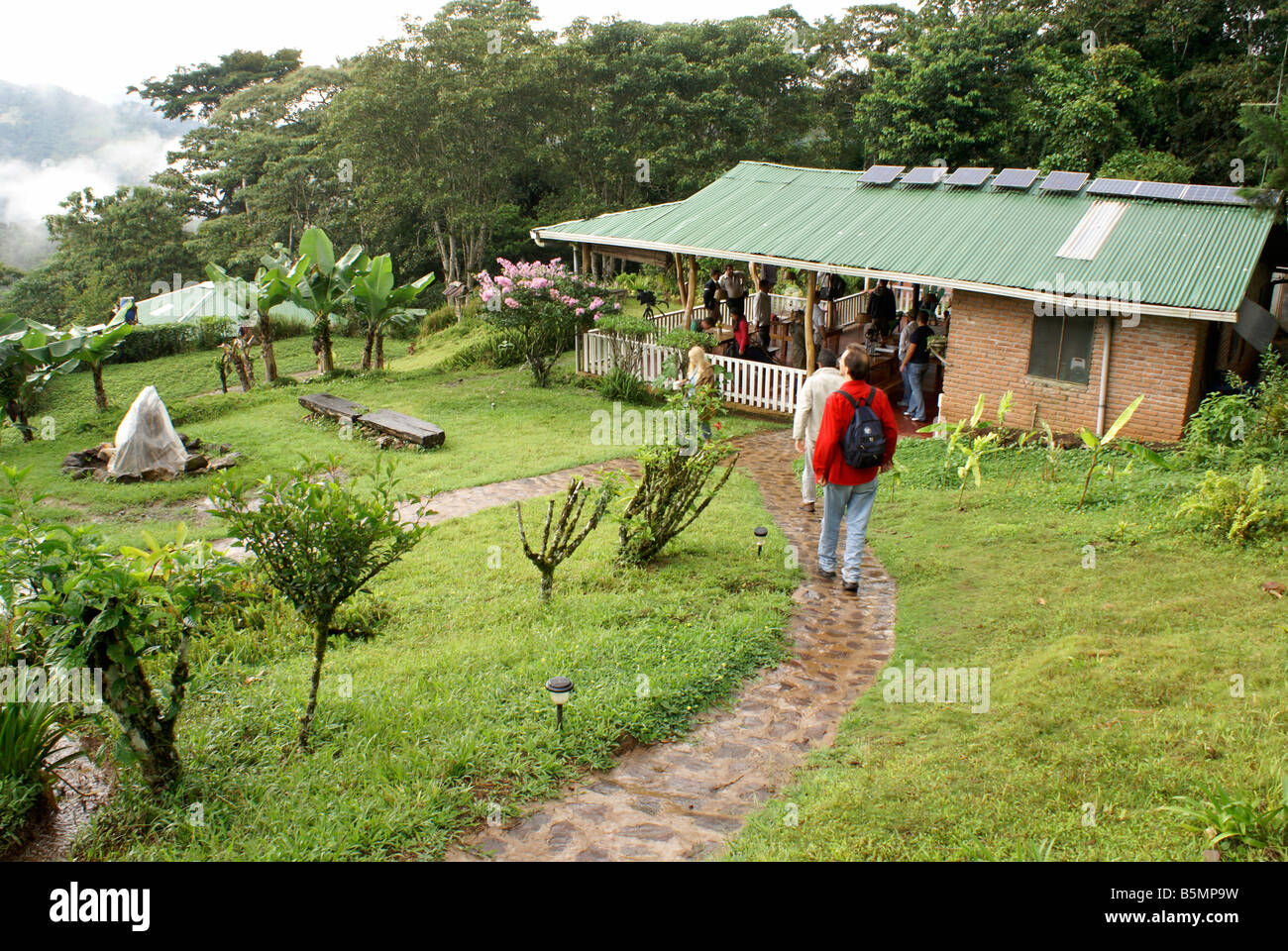 Bâtiment principal de Finca Esperanza Verde plantation de café biologique , Nicaragua Banque D'Images