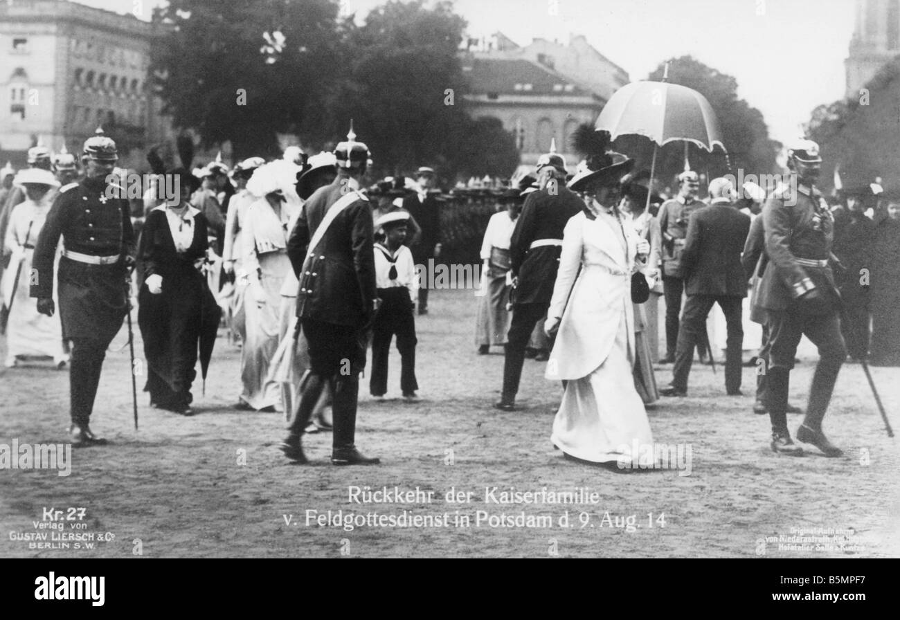 9 1914 8 9 A1 Auguste Viktoria Comment vibre après la Seconde Guerre mondiale 1 de déclenchement de la guerre et molbilisation Août 1914 Retraite de Kaise Banque D'Images