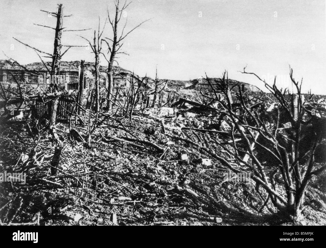 9 1916 315 A1 E bataille près de Verdun Vue de Fort Vaux la Première Guerre mondiale, Front de l'Ouest bataille près de Verdun 1916 Vue de Fort Vaux 8km no Banque D'Images