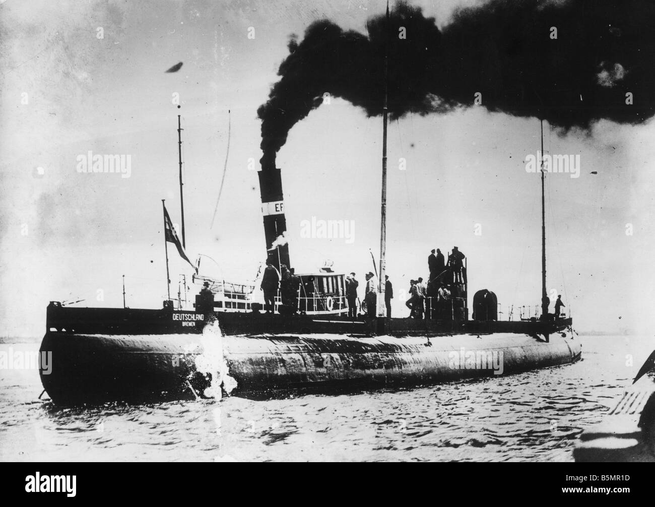 9 1916 7 8 A1 Merchant U voile Deutschland in USA 1916 World War 1 Sous-écoulement du blocus maritime alliés avec le marchand U boat Banque D'Images